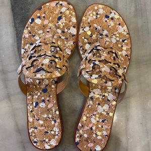 Tory Burch Miller sandals 9. Color: Cork confetti